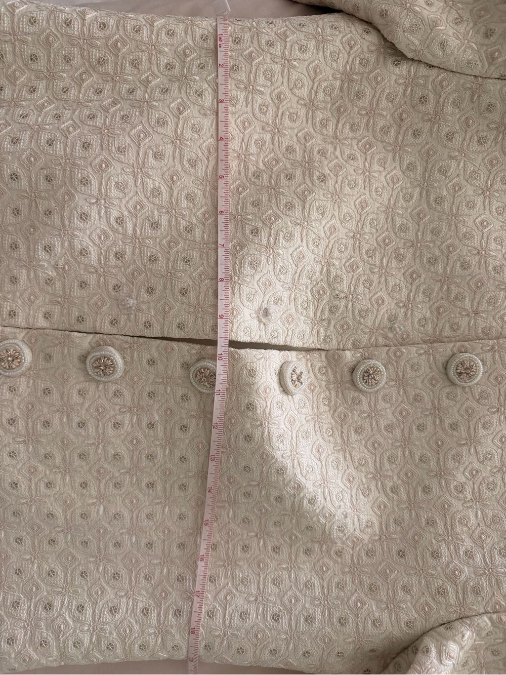 Ivory Embroidered Sherwani Button - Picture 5 of 6